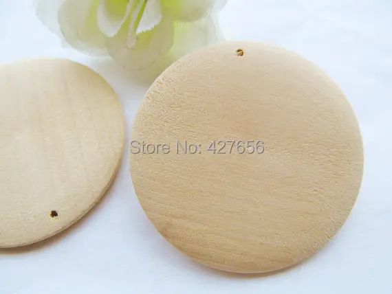 

100pcs 60mm Unfinished Large Heavy Flat Circle Round Discs Natural Wood Pendant Charm,One hole,DIY Accessory Jewellry Making