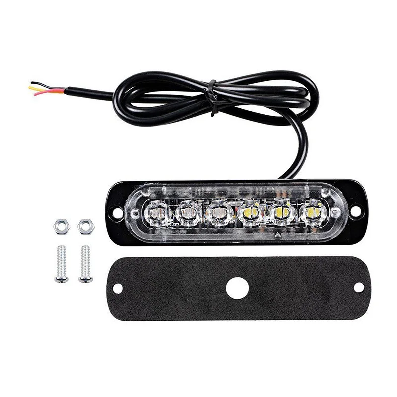 Lâmpada estroboscópica de emergência, 6 led luz estroboscópica de aviso com grelha piscante luz de emergência para carro, caminhão, lâmpada âmbar de tráfego