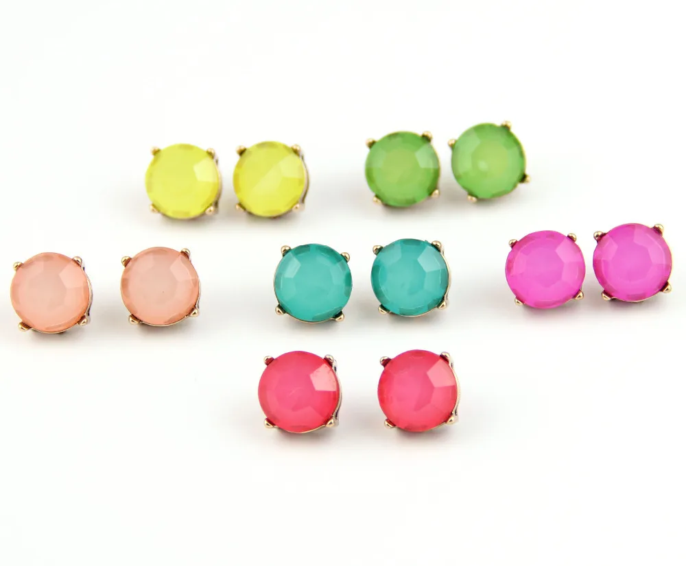 Fashion Neon Earrings Dot Stud Earrings for Women 1.5cm