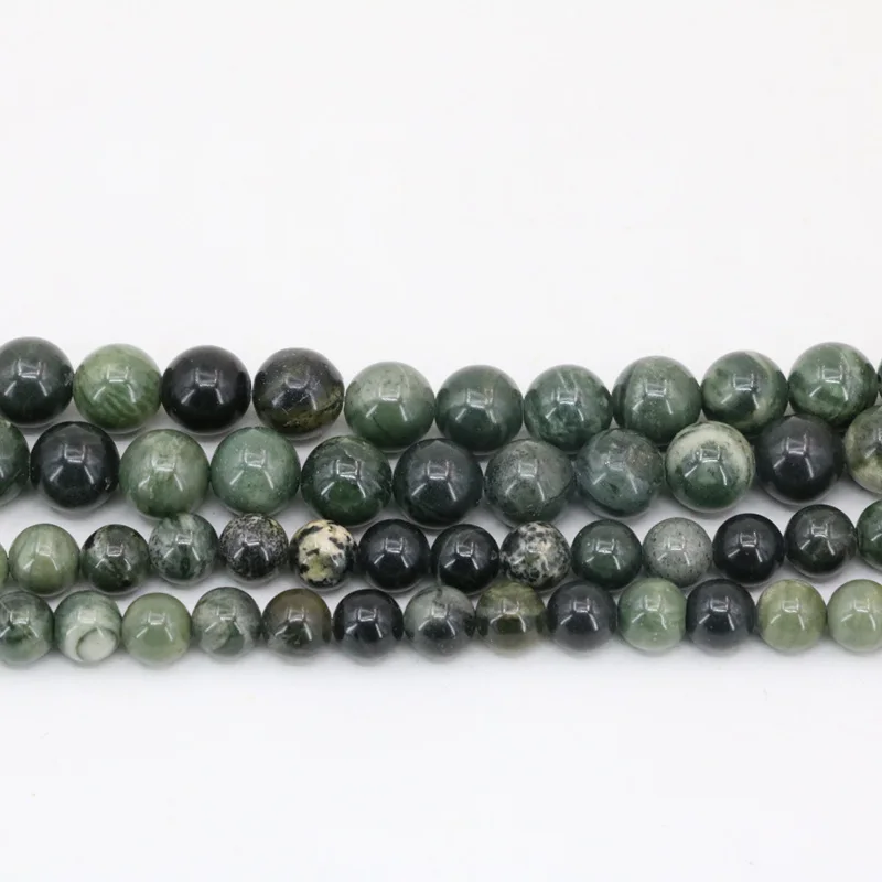 Elegant charms natural green agat stone veins round  6mm 8mm 10mm loose beads carnelian diy jewelry spacers findings 15