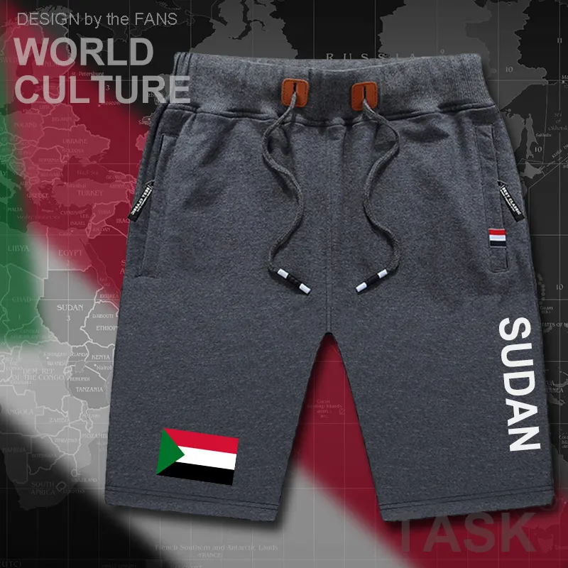 North Sudan Sudanese mens shorts beach man men's board shorts flag workout zipper pocket sweat bodybuilding 2017 new SDN Islam