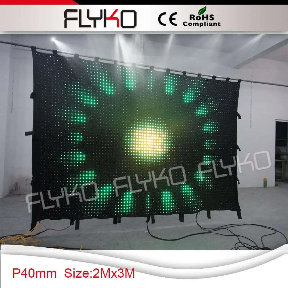 Exclusive P4 2x3m led video curtain, amazing led curtain vision