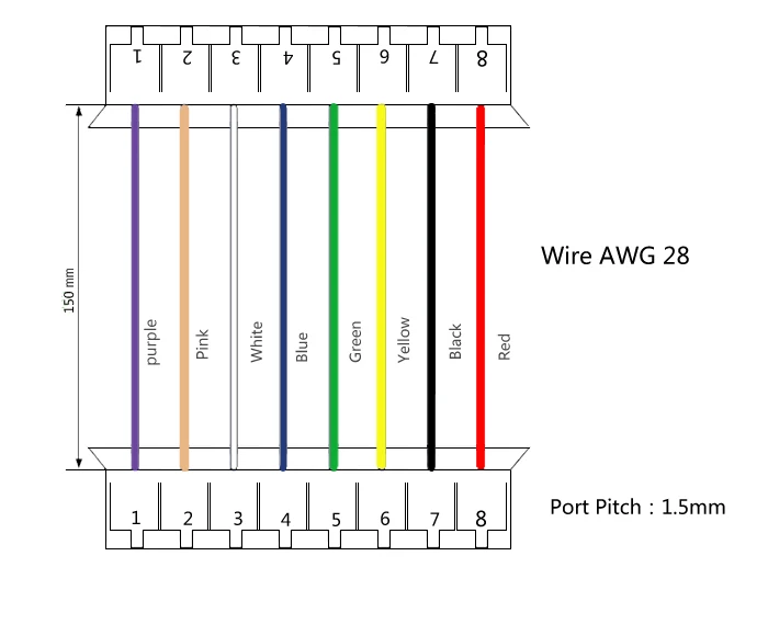 Mini. Micro 1.5mm T-Pin Connector w/. Wire x 10 sets.8pin (1.5mm-1.5 MM) T