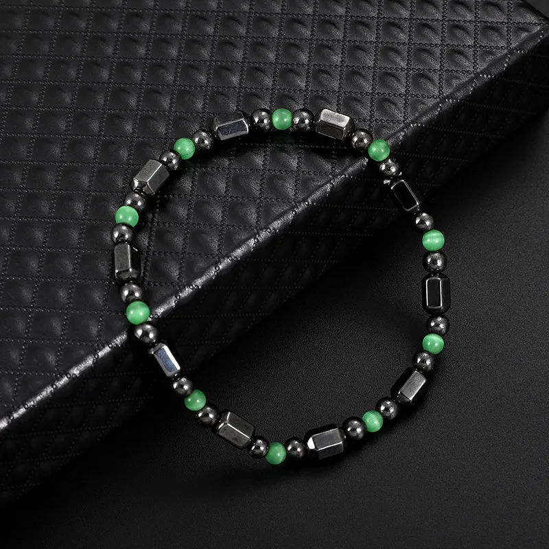 Yidensy Fashion Natural Stone Hematite Beads Bracelets Magnetic Therapy Health Care Bracelet Male Female Jewelry Drop Shipping