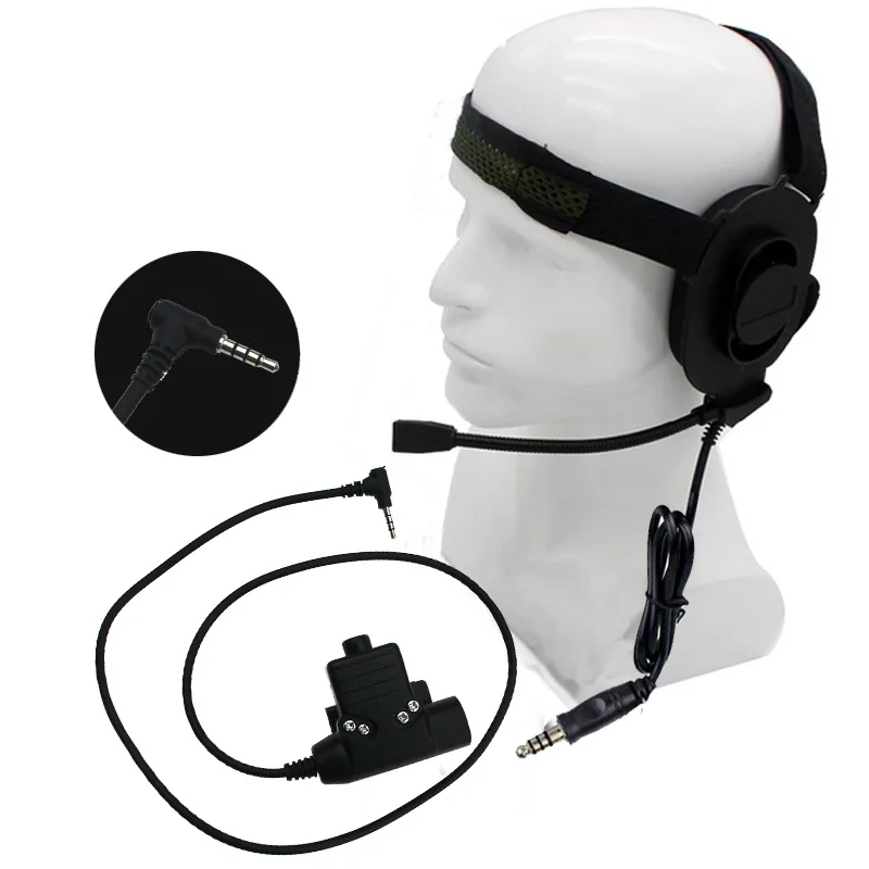 HD01 Z Tactical Bowman Elite II Headphone With U94 PTT Z113 Standard Edition Adapter For Yaesu VX-3R VX-110 FT-10R Two Way Radio