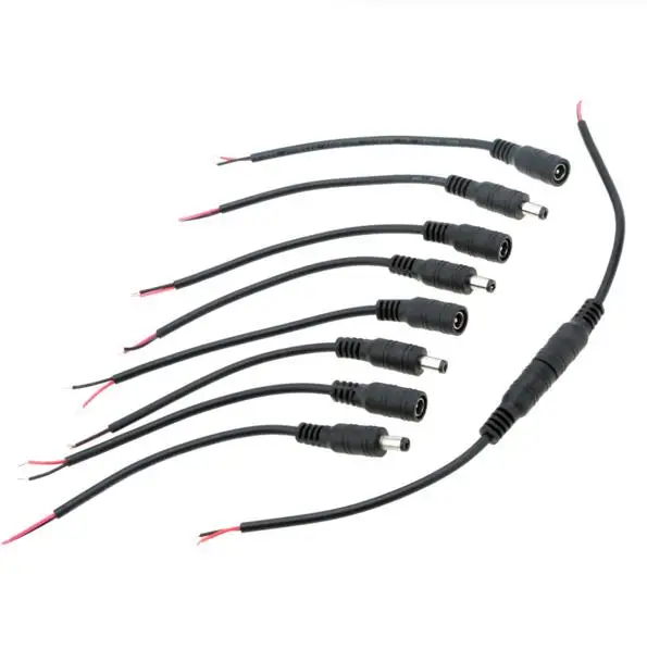 

2.1 x 5.5mm 5 Pairs Female + Male DC Power Connectors 16cm Cable for LED Strip Light Connection