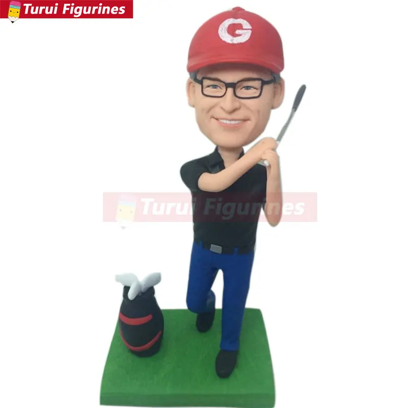 Golfer Personalized Golf Personalized Husband Gift Father Gift Custom Golf Bobble Head Golfer Birthday Cake Topper Husband Birth