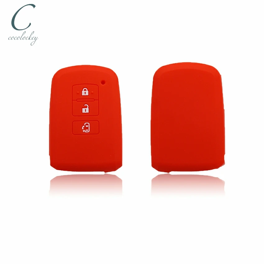 Cocolockey Car Key Cover Case Shell for toyota wish noah sienta 3Button Silicone key holder Remote Keyless Key Case for Car