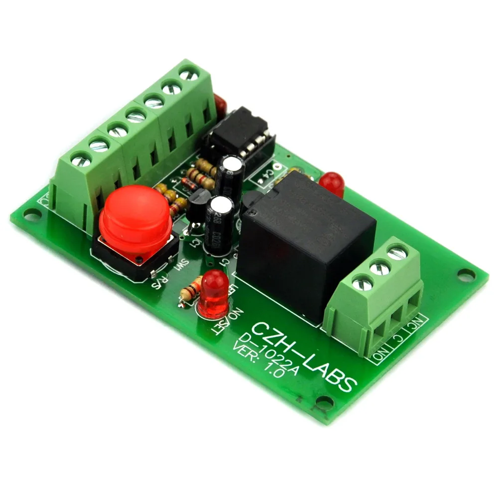 ELECTRONICS-SALON Panel Mount Momentary-Switch/Pulse-Signal Control Latching SPDT Relay Module,12V