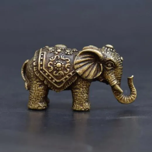 China collection archaize solid brass Elephant Small statue