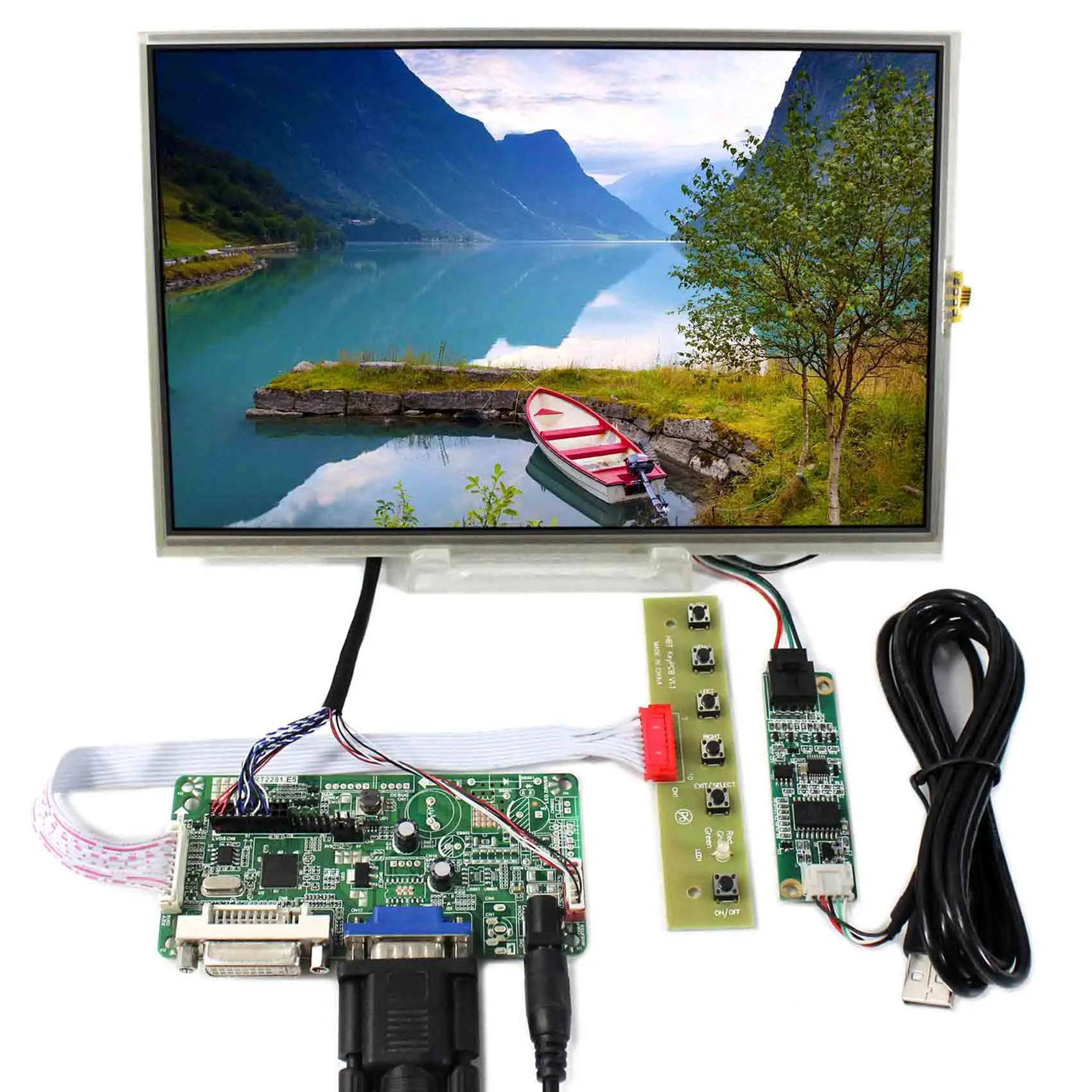 

DVI VGA LCD Controller Board With 10.1inch 1280x800 B101EW05 LP101WX1 Touch LCD Screen