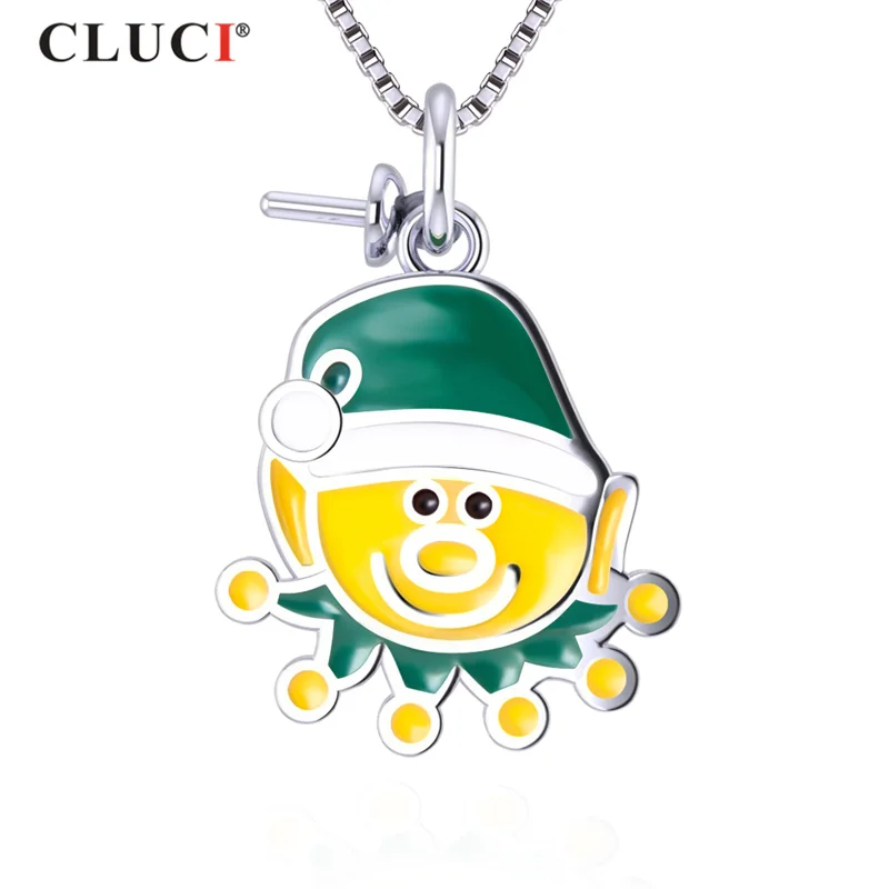 CLUCI Sunshine Smile Face Silver 925 Gift Pearl Pendant Charm for Necklace Jewelry Women Sterling 925 Silver Pendant SP349SB