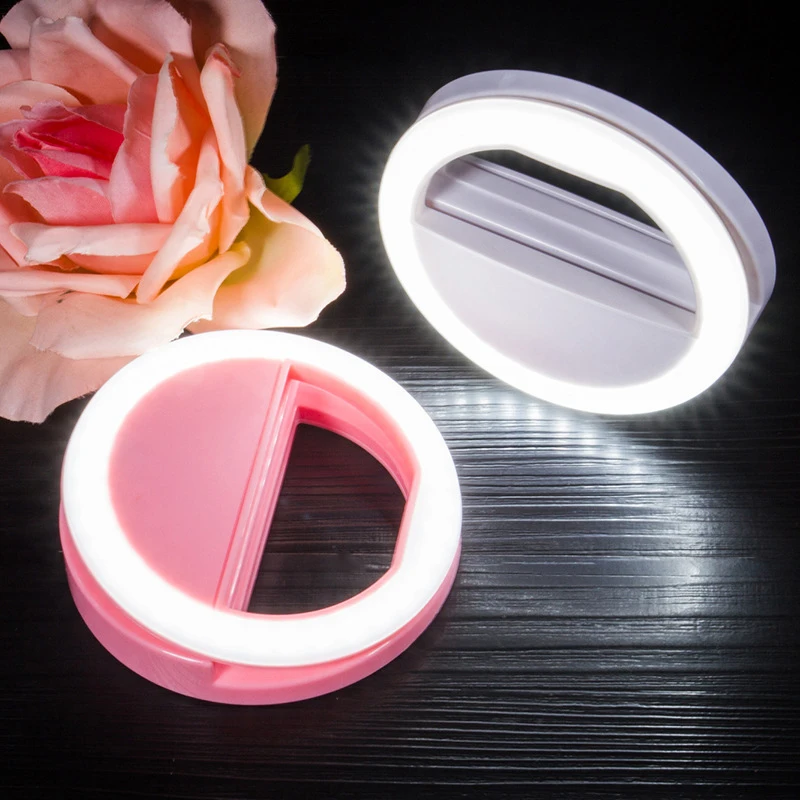 Selfie Ring Mobile Phone Clip Lens Light Lamp Led Bulbs Emergency Dry Battery for Photo Camera Well Smartphone AAA Beauty Will