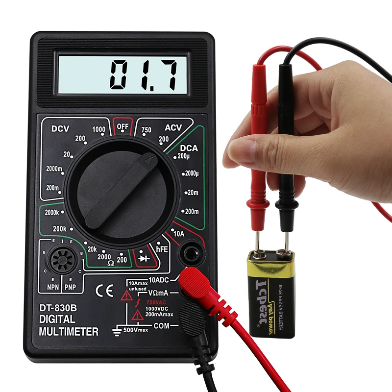 Multimetro digitale LCD AC DC DT-830B 750V 1000V 10A 20A Mini sonda multimetro digitale per voltmetro amperometro Ohm Tester