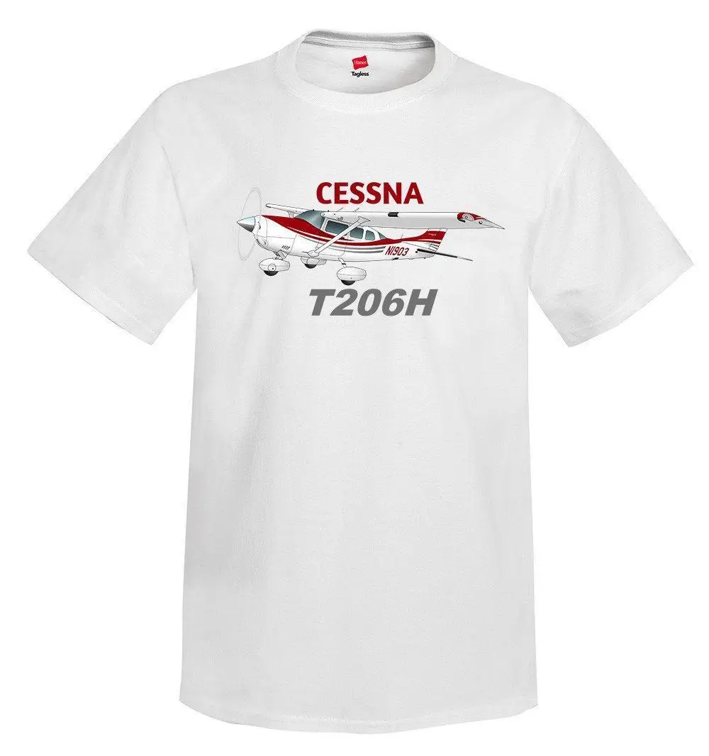 Hip Hop Novelty T Shirts Men'S Brand Clothing Cessna Stationair Turbo 206 H Airplane T-Shirt - Personalized with Your  Tee Shirt