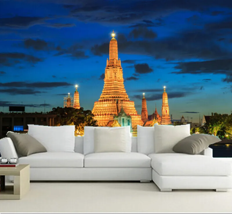 

Latest custom 3D large mural,Luxury beautiful and majestic temples ,living room tv background bedroom wall wallpaper