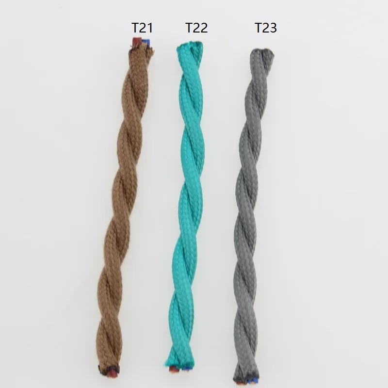 2m 3m 5m 10m 2 Core 0.75mm2 Vintage Fabric Cloth Twisted Cable Electrical Wire Colorful Flex Twisted Cord For DIY Decor Light