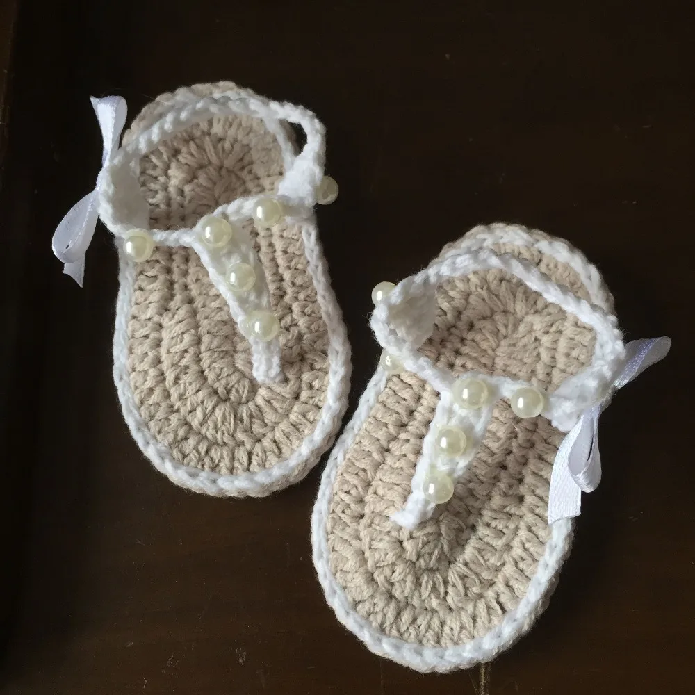 QYFLYXUE hand-woven Baby pearl herringbone toddler shoes Bowknot is white baby shoes