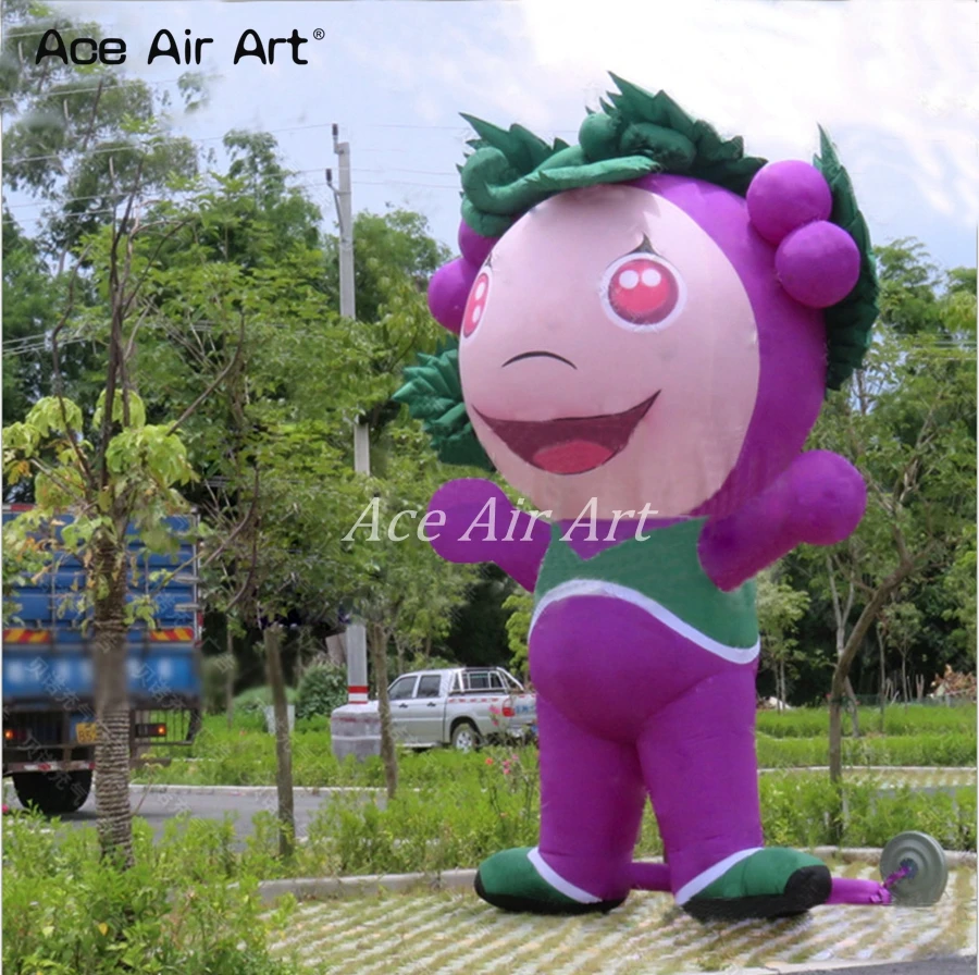 Portable Giant Advertising Inflatable Fruit Grapes Cartoon for Exhibition Trade Show Display