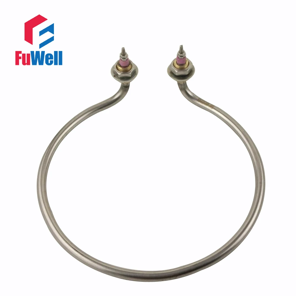 304 Stainless Steel Racket Shaped Elbow Water Heating Element 220V 2KW 220mm Circle Diameter Electric Tube Heater