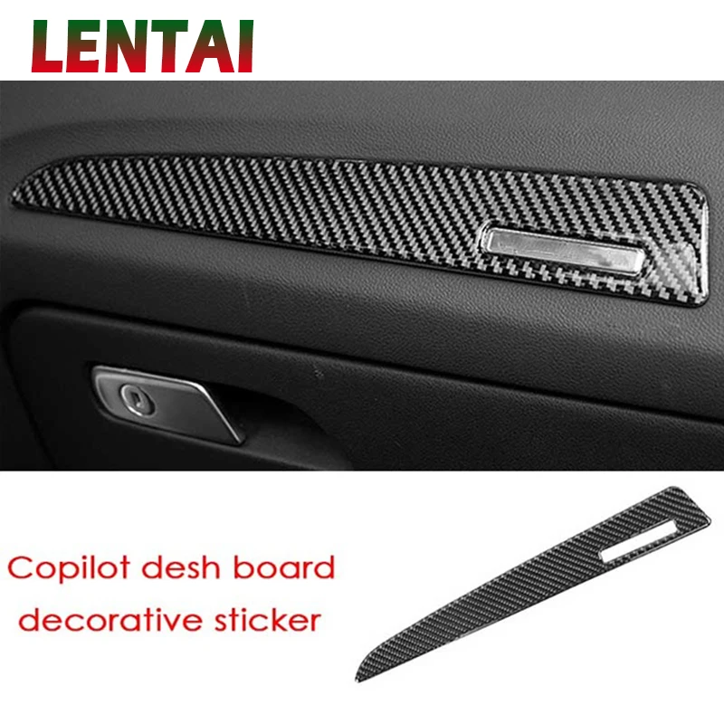 LENTAI Auto Car Styling Carbon Fiber Interior Dashboard Cover Stickers For Audi Q5 2017 2016 15 14 13 12 11 10 09 08 Accessories