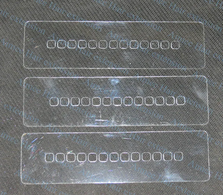 

100pcs Rectangle hair shield disc(13hole)/Plastic heat fusion protector shield template for I tip hair extension