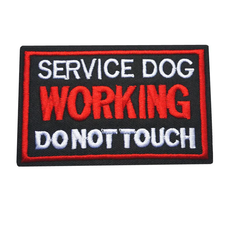 10x6CM Embroidery Sew Iron On Patches Letters Working Service Dog Black Red Badges For Dress Bag Jeans Hat T Shirt DIY Appliques