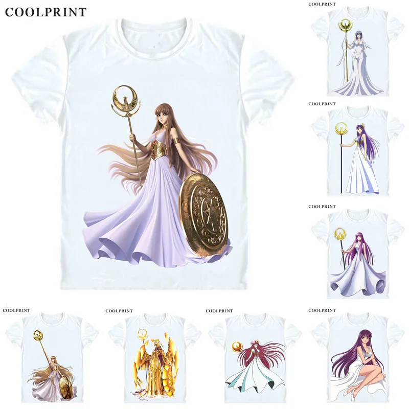 Camiseta de la princesa Saori Kido Saori Sienna para hombre, camisa informal de los caballeros del zodiaco de Saint Seiya, camisetas Premium de manga corta