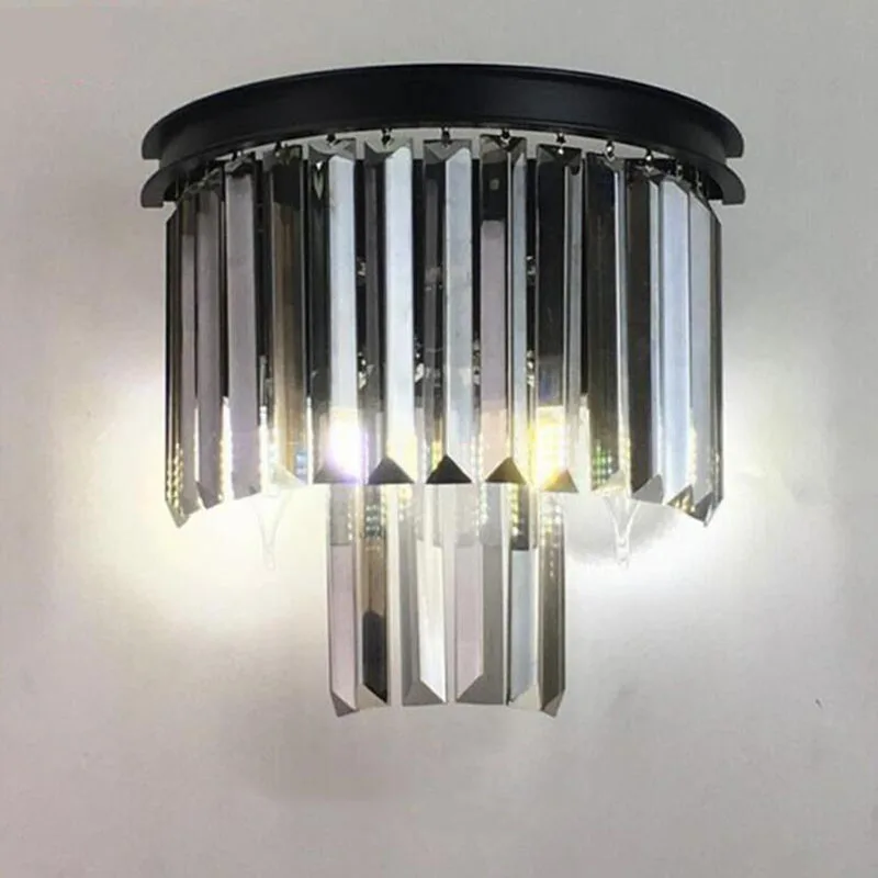 

Luxury House lamp American Crystal wall light black LED crystal wall lamp Interior Lighting for Bedroom Bedside wall lamp