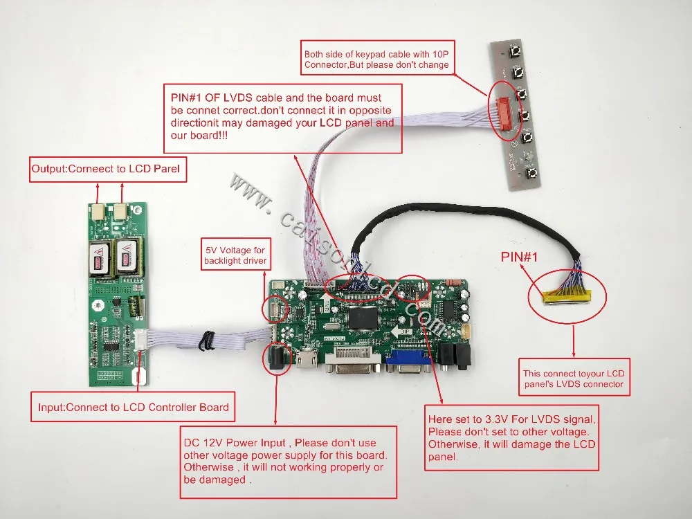 NT68676 LCD controller board support  DVI VGA AUDIO for 15.4 inch LCD panel 1920X1200 FIX-30P-DO6 LP154WU2-TLA2