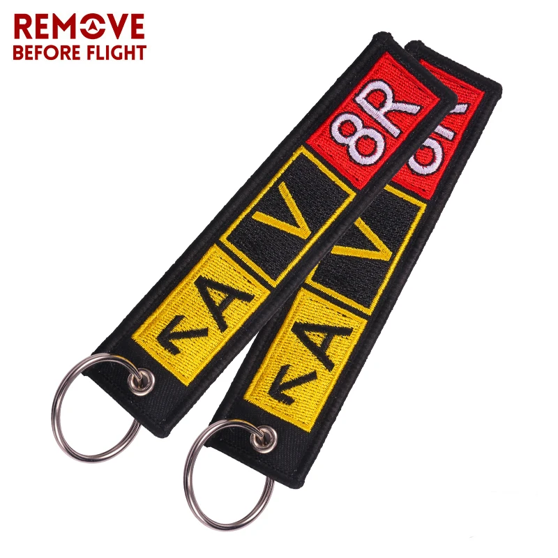 1PC Remove Before Flifht Aviation Gifts Key Tag Key Chain for Motorcycles Embroidery OEM Key Ring Jewelry Luggage Tag Key Fob