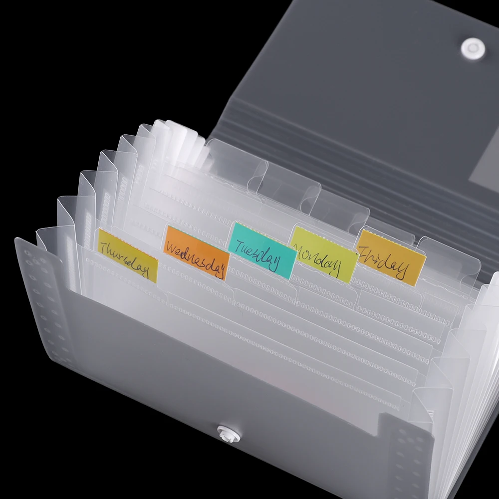 Carpeta de archivos con 13 bolsillos, soporte para documentos A6, clasifica papeles, caja de archivo de oficina, organizador de maletín de pie