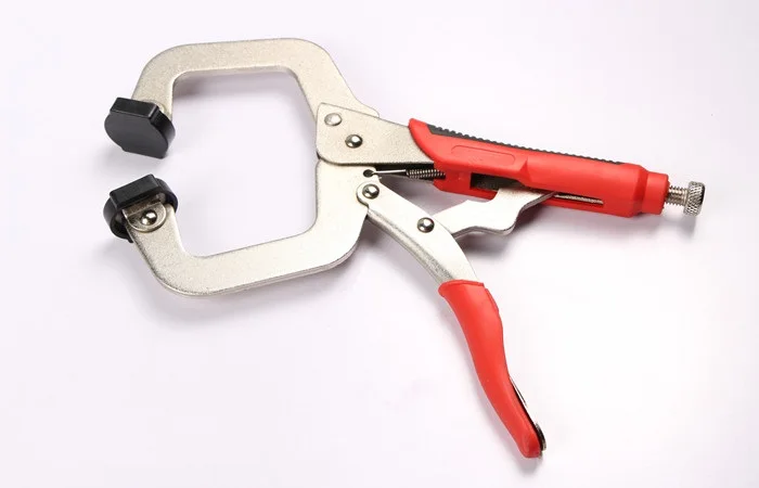 

11" inch Face Clamp Locking C-Clamp Pliers Easy Quick Release For Dowelling Jig and Pocket Hole Jig Woodwork Construction Joint