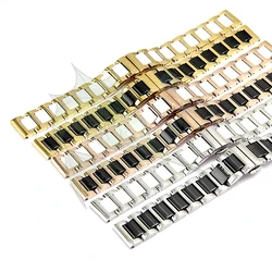 High Quality Stainless Steel Ceramic Watch Strap Women Man Watch Band 22mm 20mm 18mm 16mm 14mm Replacement Watchband