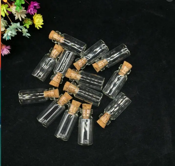 500pcs 11x22mm Mini Glass Bottle Vials Empty Sample Jars With Cork Stopper Glass Bottle Message Vial Weddings decor Wish Bottle