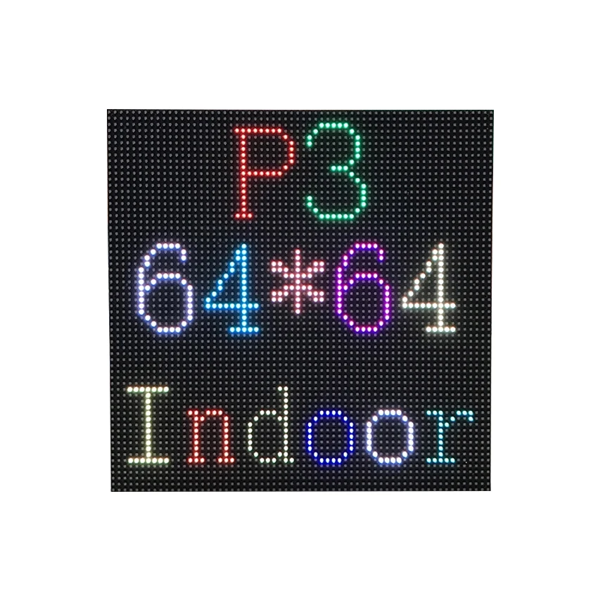 Panel LED P3 para interiores SMD 192x192mm, matriz de 64x64 píxeles, HD HUB75, módulo de pantalla LED Rgb a todo Color