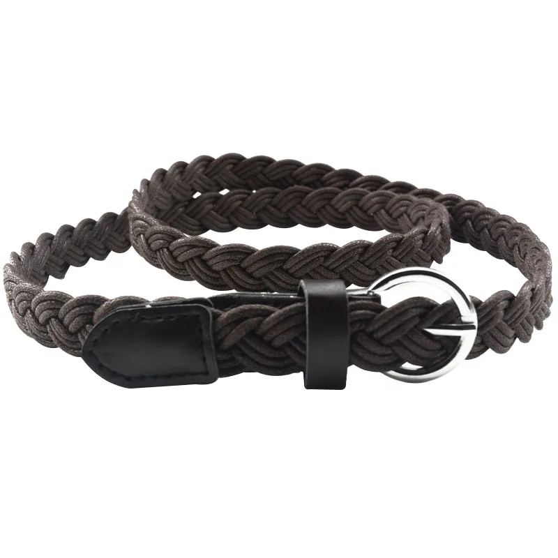 

Retro Women belt fahsion weaving Imitation leather Alloy pin buckle belt casual simple Women cowboy decoration belt