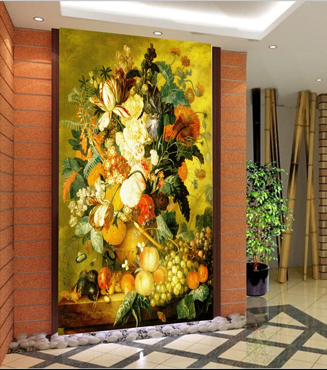 

The custom 3D murals,Jade carving flowerpot vase of flowers papel de parede,living room sofa TV wall bedroom wall paper