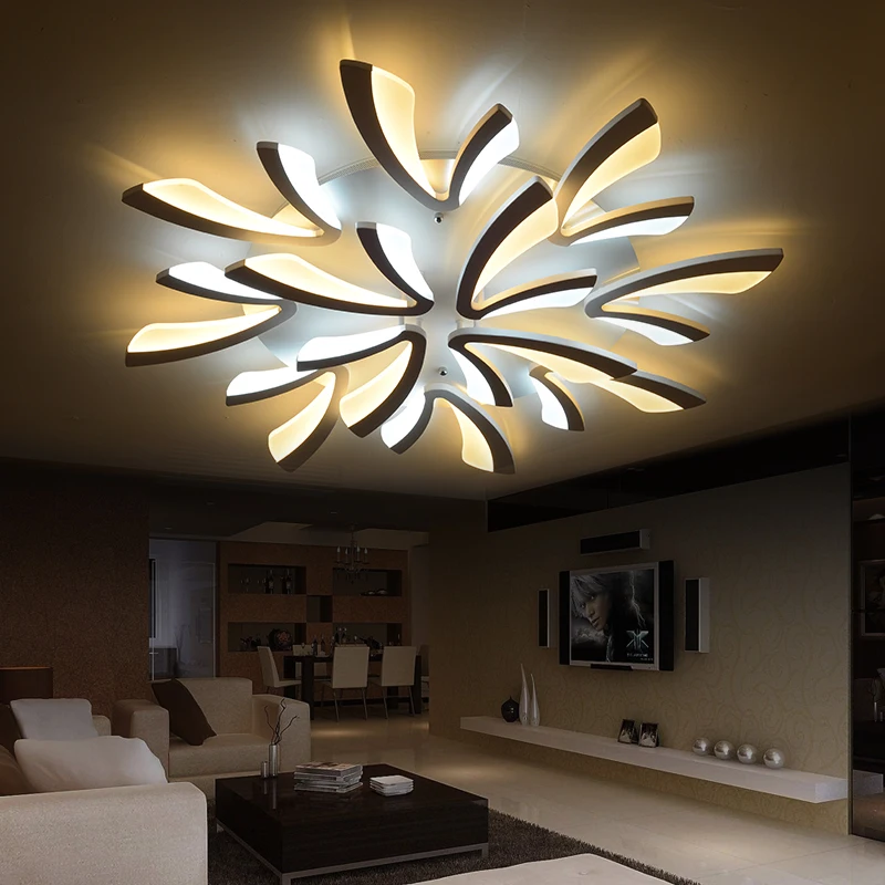 Modern Dimmable LED Living Room Ceiling Light Large Ceiling LED Light Fittings For Bedroom Home Decor remote control lighting