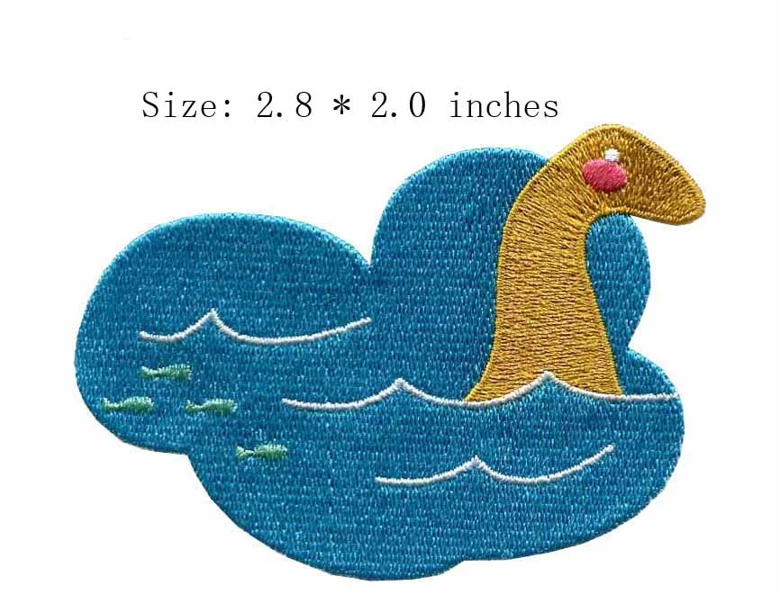 Blue swan embroidery patch 2.8