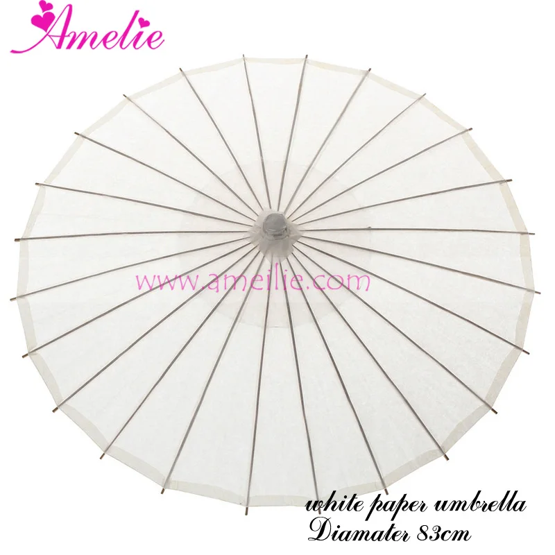 Handmade chiński tradycyjny rzemiosła papieru parasol jednolity kolor biały beżowy kości słoniowej panny młodej słońce UmbrellaWedding ceremonii Deco