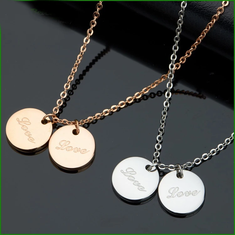 

Duoying stainless steel 12*12 mm Disc Custom Necklace Personalized drop Coin Pendants Necklaces Beauty Mother Gifts