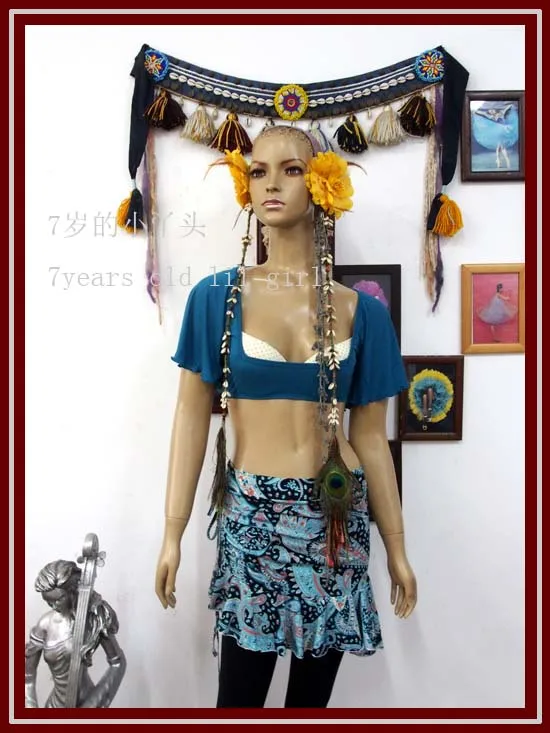 7ปี Lil สาว Modal Cotton Belly Dance หน้าอกสั้น Top A13 15