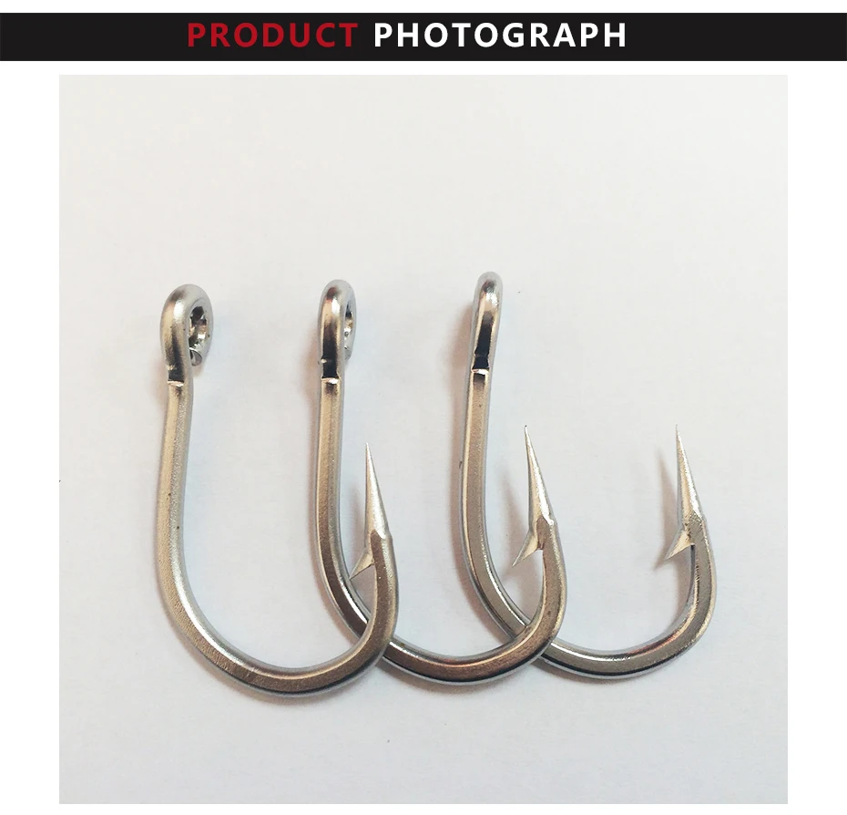 20 pieces 9/0 Mustad Circle Fishing Hook Stainless Steel Circle Fishing Hook Barbed Hook For Fishing