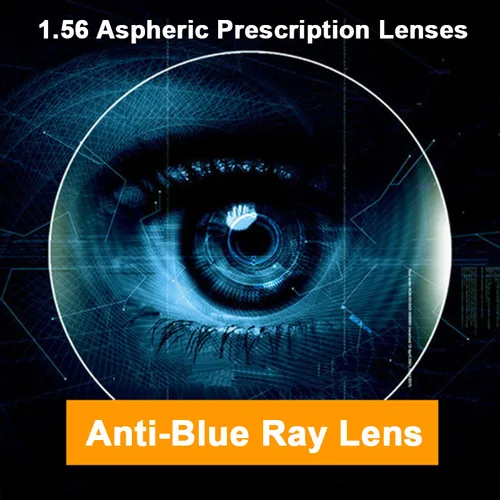 1,56 lentes ópticos anti-rayos azules de visión única para hombres y mujeres lentes de corrección de visión graduada para dispositivos digitales
