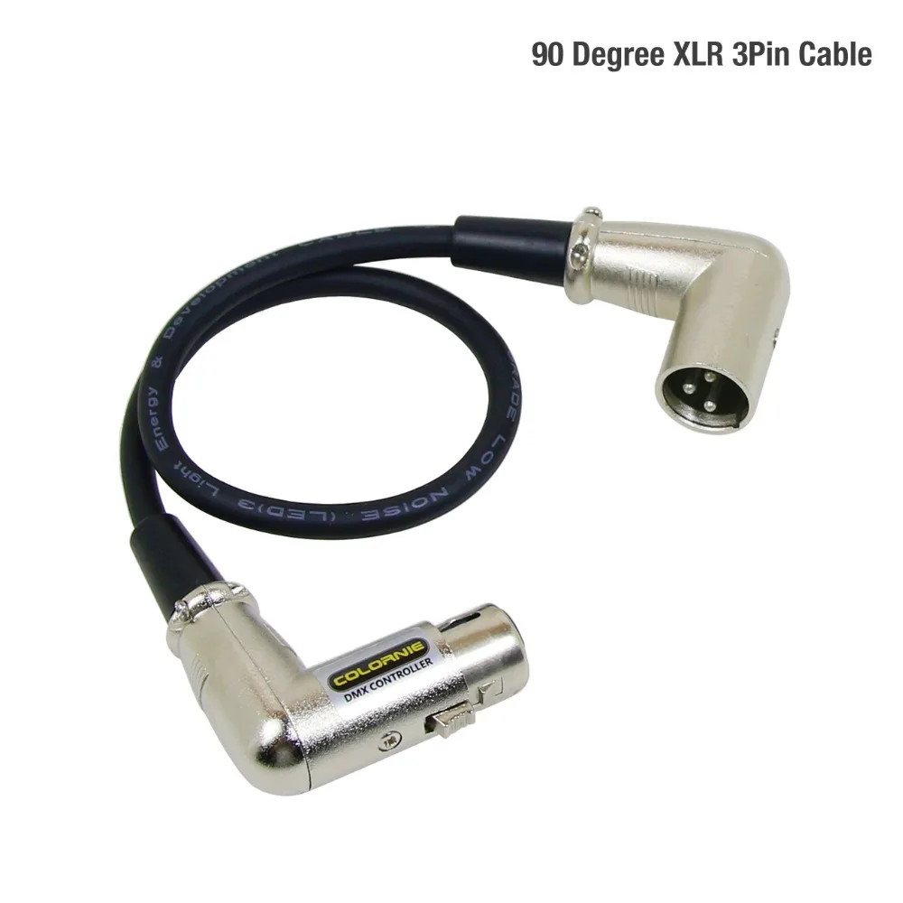 cabo de sinal dmx 90 graus pecas xlr pinos conector macho para femea 01