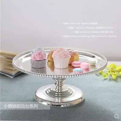 

fashion silver/golden 14inch round metal cake stand cake decorating tools cake display tray for wedding decoration DGP059