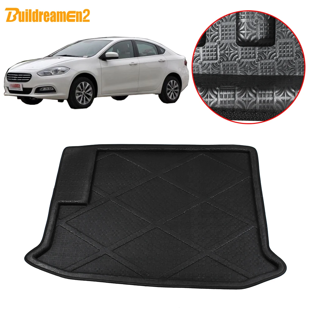 Buildreamen2 For Fiat Viaggio Car Rear Tray Boot Trunk Pad Liner Tail Cargo Floor Carpet Mud Kick Protection Mat Accessories