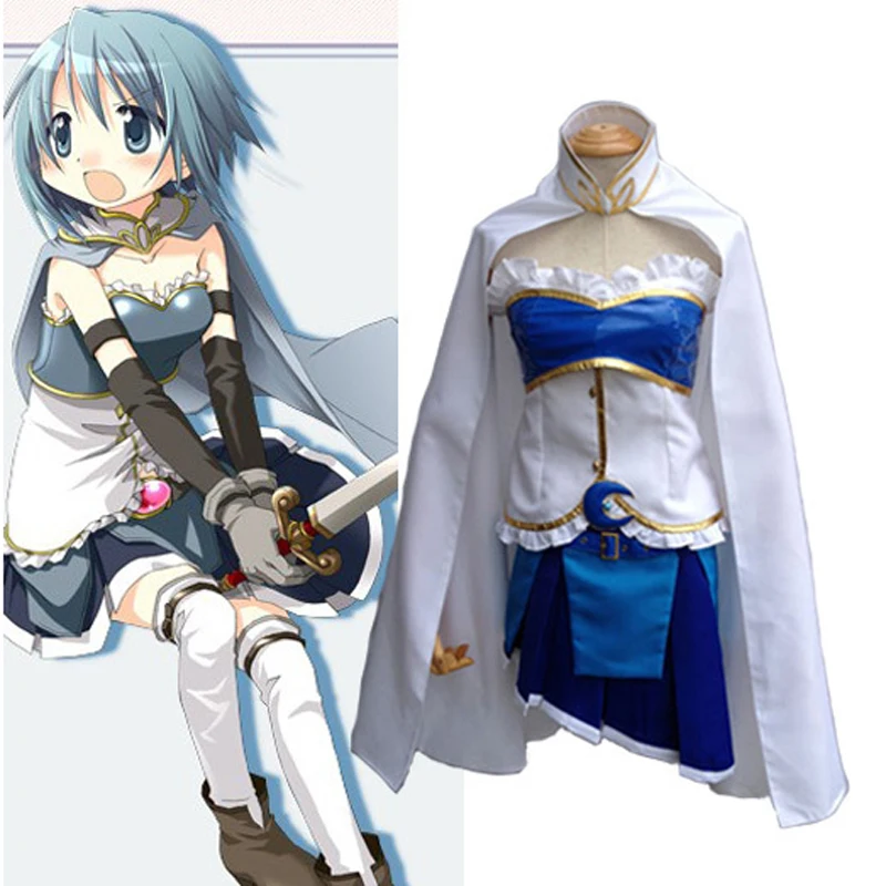 

Anime Puella Magi Madoka Magica Miki Sayaka Cosplay Uniform Suit Full Set Women's Halloween Costumes Dress Custom Made