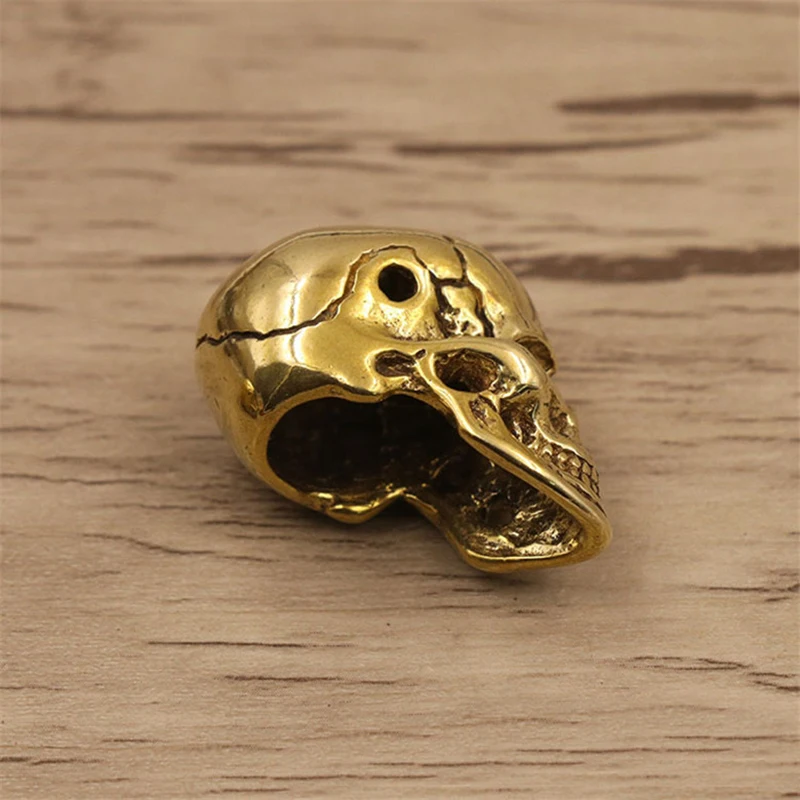 Brass Skull Knife Beads Umbrella Rope Bead Outdoor Vintage Skull Paracord Beads  Paracord Bracelet Accessories Charms Skull